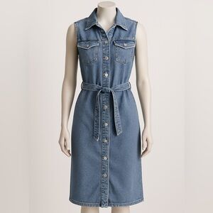 Zara Blue Denim Midi Dress